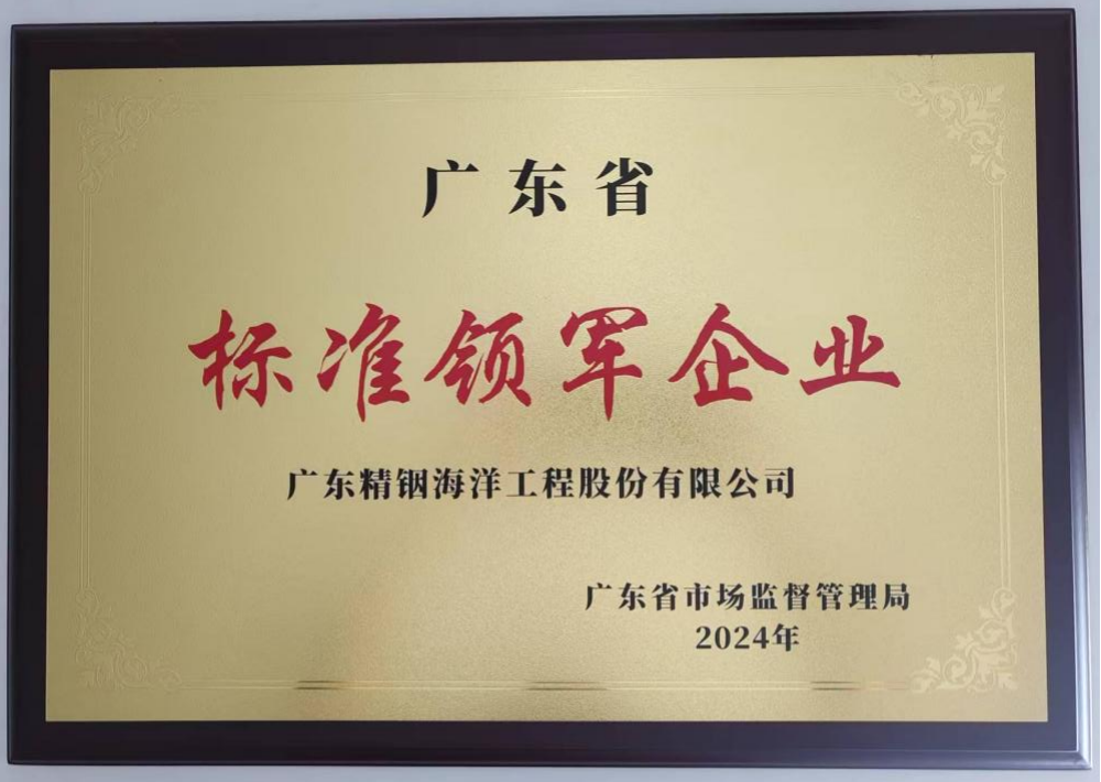 全省首批！精銦海工獲評“廣東省標準領軍企業(yè)”榮譽稱號